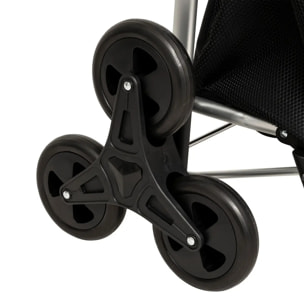 Chariot de course pliable noir 6 roues 36L