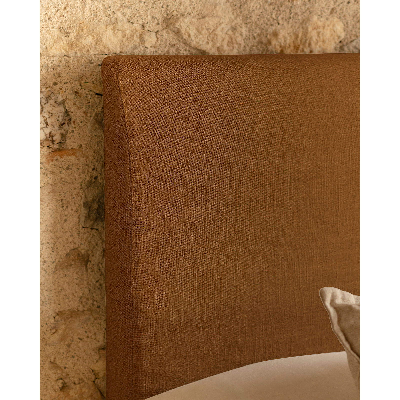 Housse de tête de lit en lin terracotta en différentes tailles