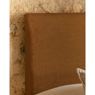 Housse de tête de lit en lin terracotta en différentes tailles