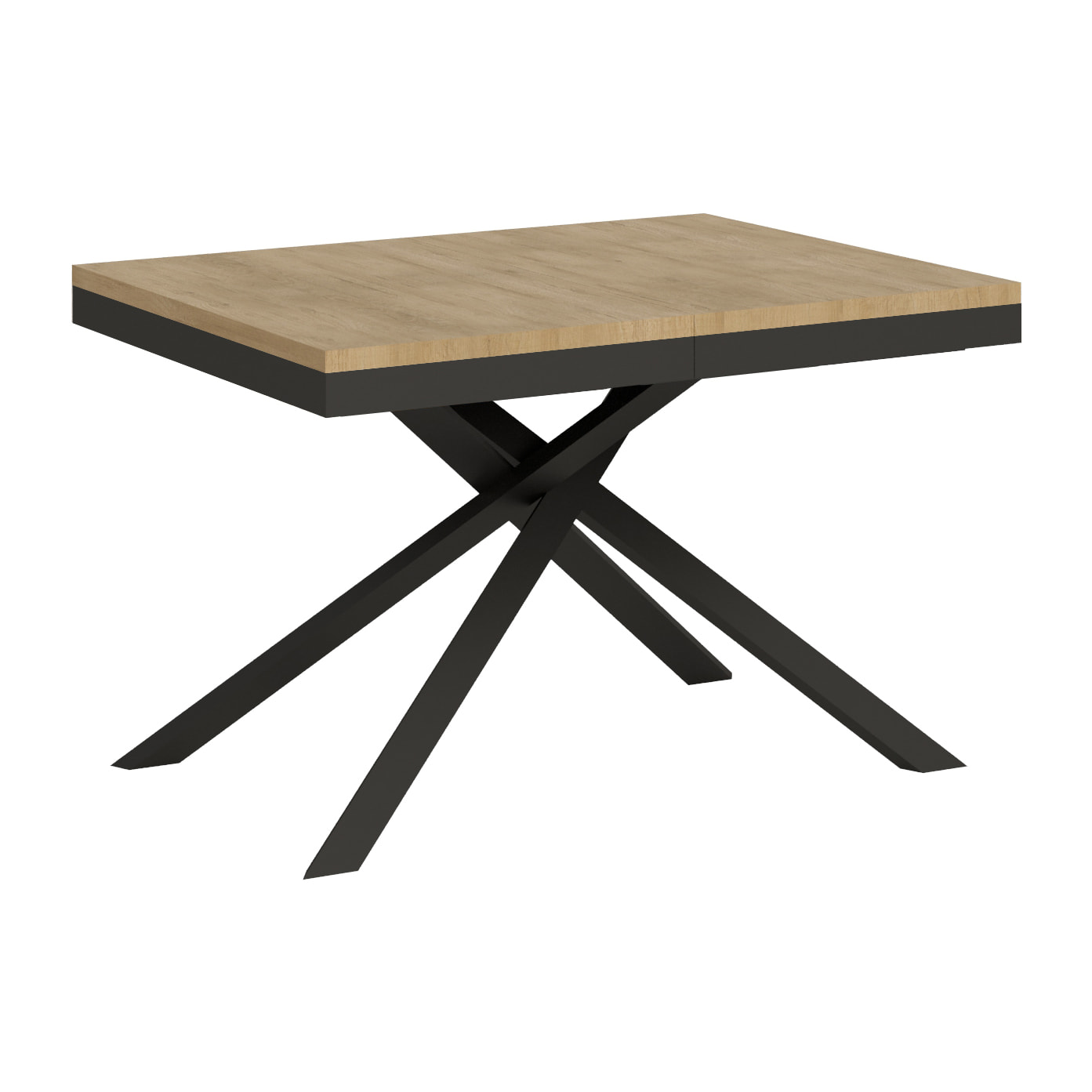 Table extensible 90x120/380 cm Karida Evolution chêne nature cadre anthracite