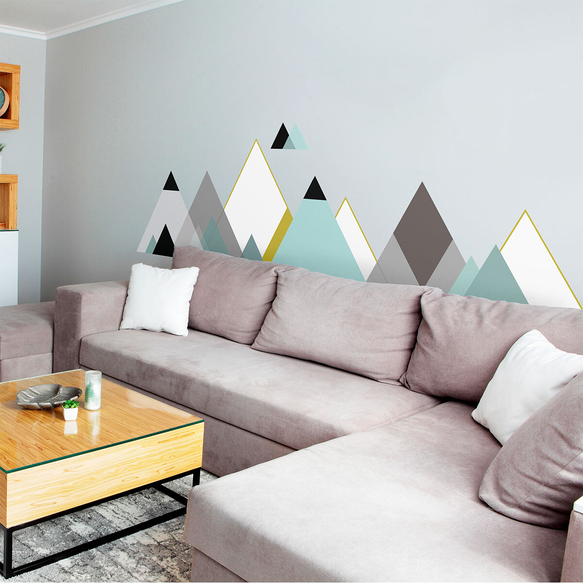 Stickers muraux - Décoration chambre salon - Autocollant Sticker mural géant montagnes scandinaves MATRA