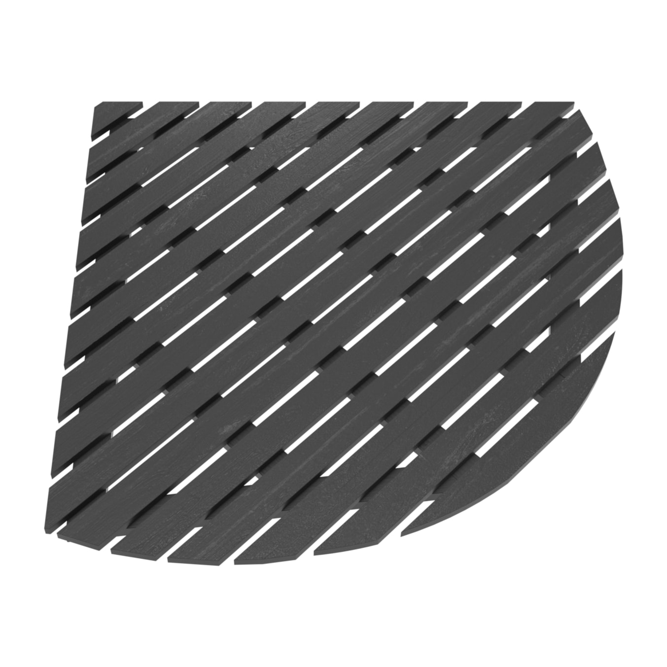 Caillebotis en Bois Composite Gris pour Cabine 1/4 de cercle - Dimensions 77 x 77 x 3.2 cm