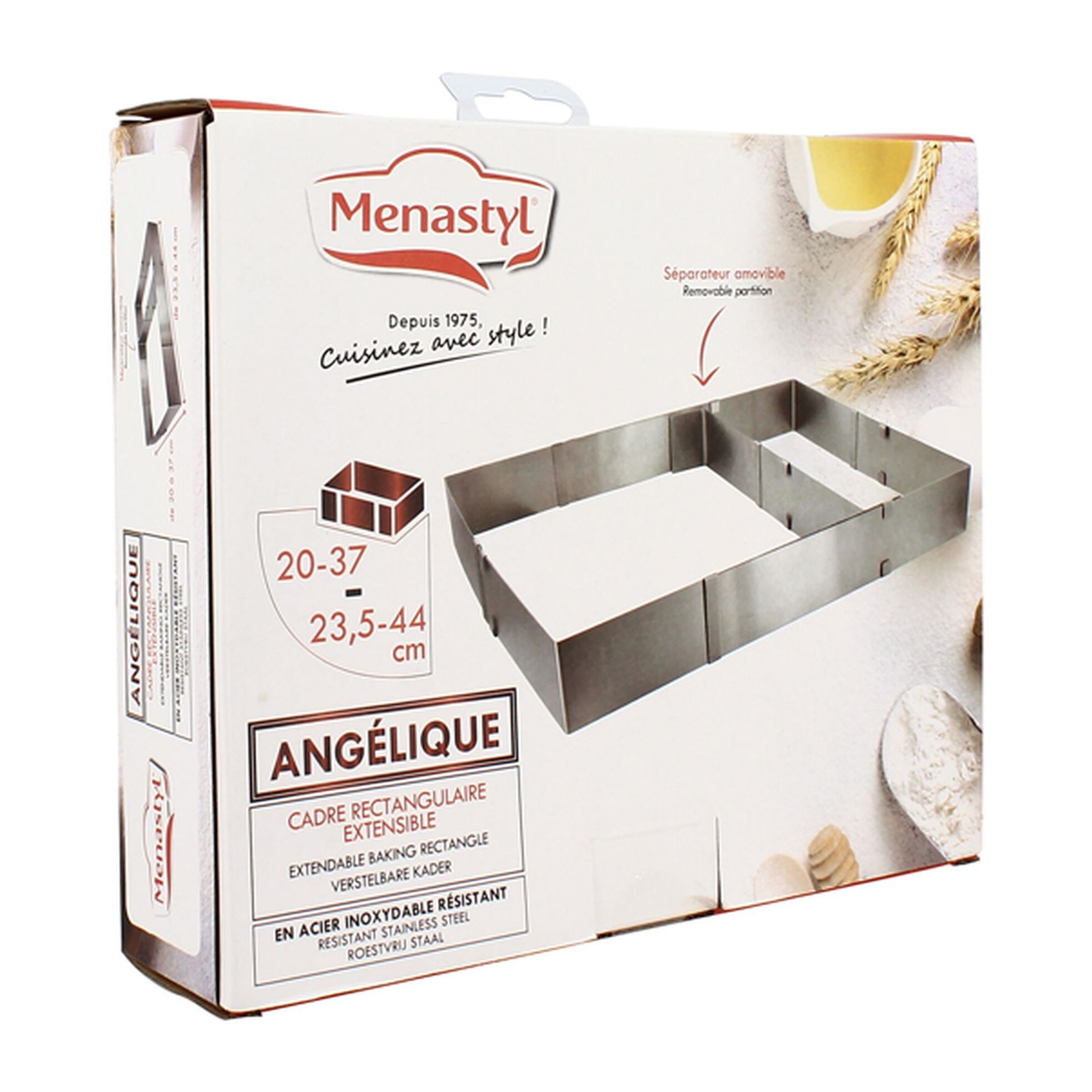 Cadre extensible rectangulaire en acier inoxydable ANGÉLIQUE