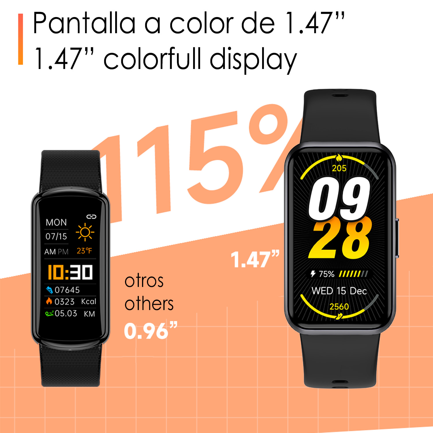 Brazalete inteligente T54B con monitor de tensión y O2. Varios modos deportivos, notificaciones de apps.