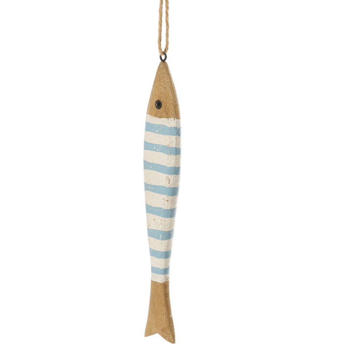 J-Line Guirlande Poisson - bois - naturel/bleu clair