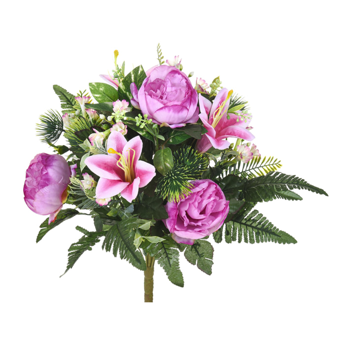 Bouquetcon Peonie. Altezza 51 Cm - Pezzi 3 - 20X60X20cm - Colore: Altro - Bianchi Dino - Fiori Artificiali