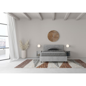 Letto una piazza e mezza senza rete 120x200 testata dritta con doghe cemento Ankel