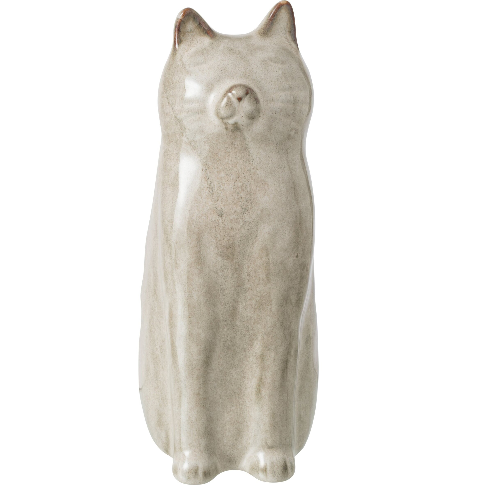 J-Line Vase chat - porcelaine - gris vert - medium