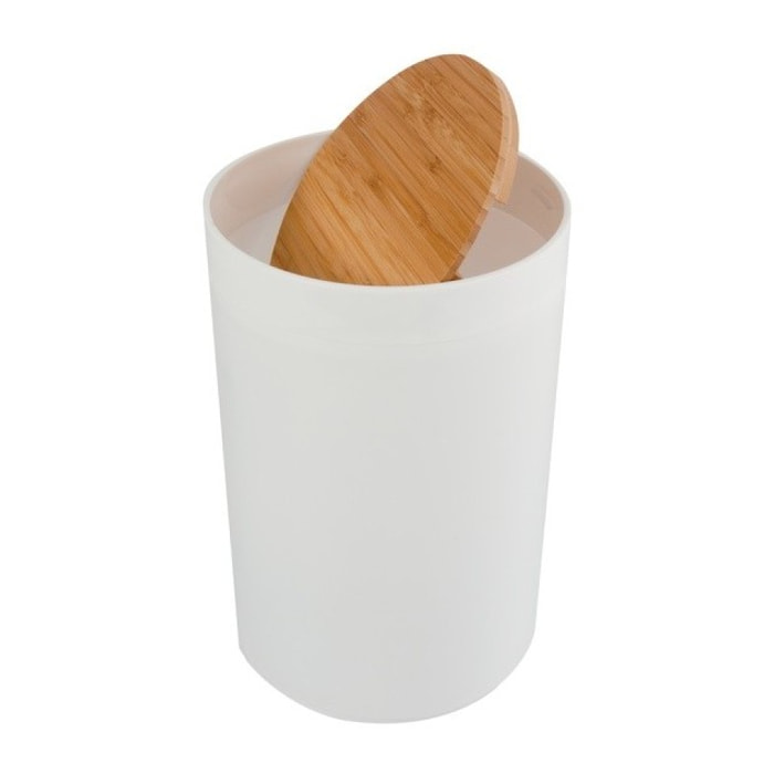 MSV Poubelle PP & Bambou OSLO 5L Blanc