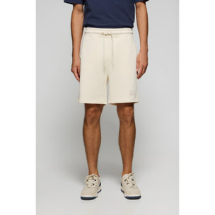 Bermuda Jonas in cotone beige relaxed fit con toppa in twill in gomma Polo Club