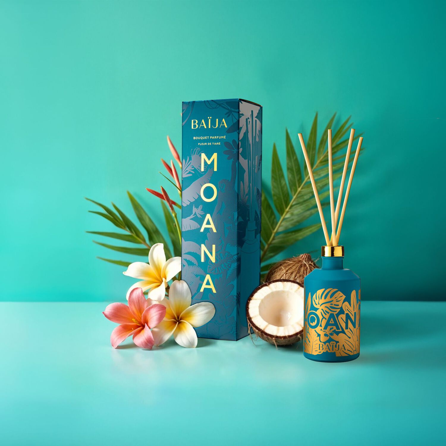 Moana - Bouquet Parfumé 365 ml et 4 brins de rotin