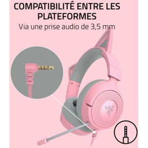 Casque gamer RAZER KRAKEN KITTY V3 X QUARTZ