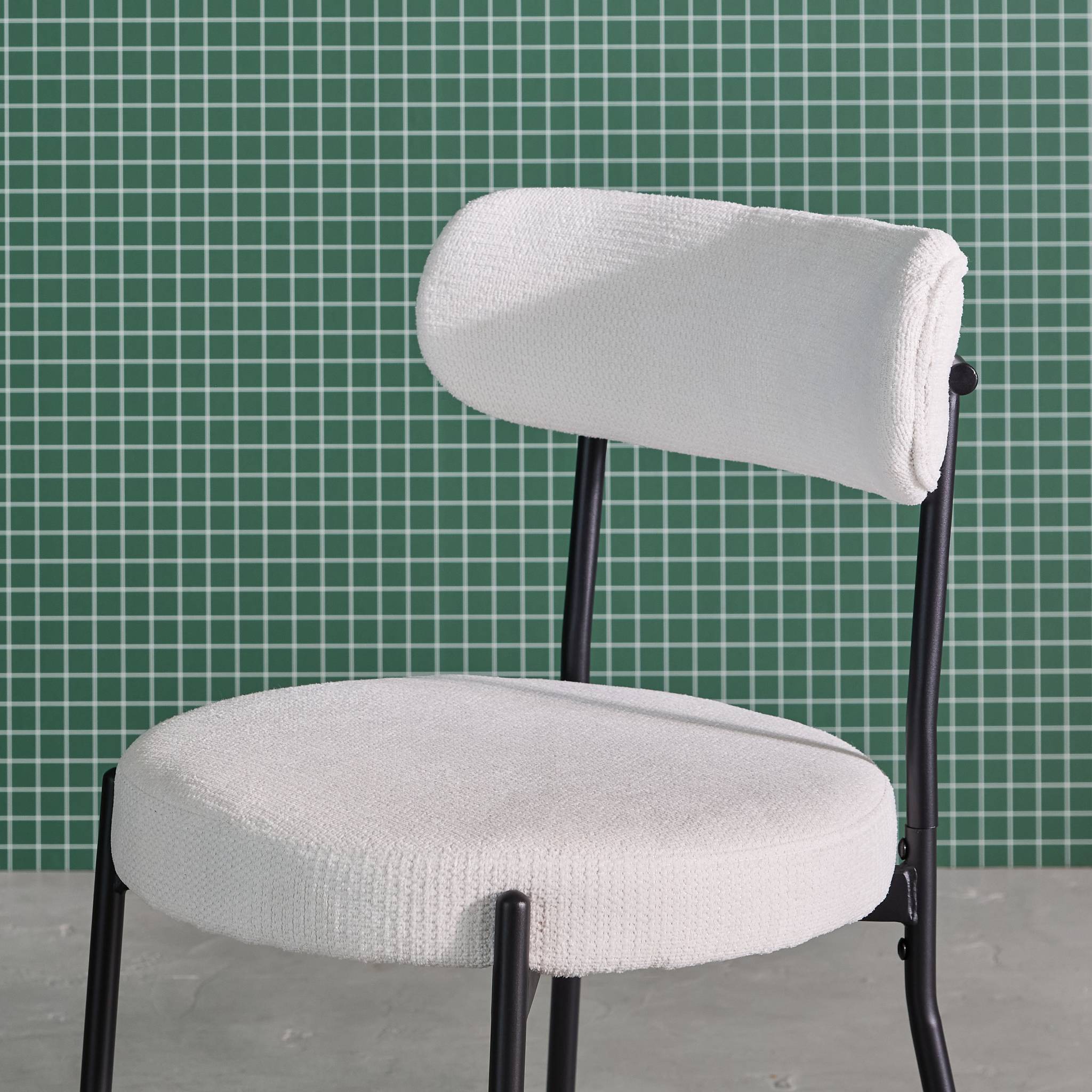 Chaise métal et tissu chenille (lot de 2) LIVIA