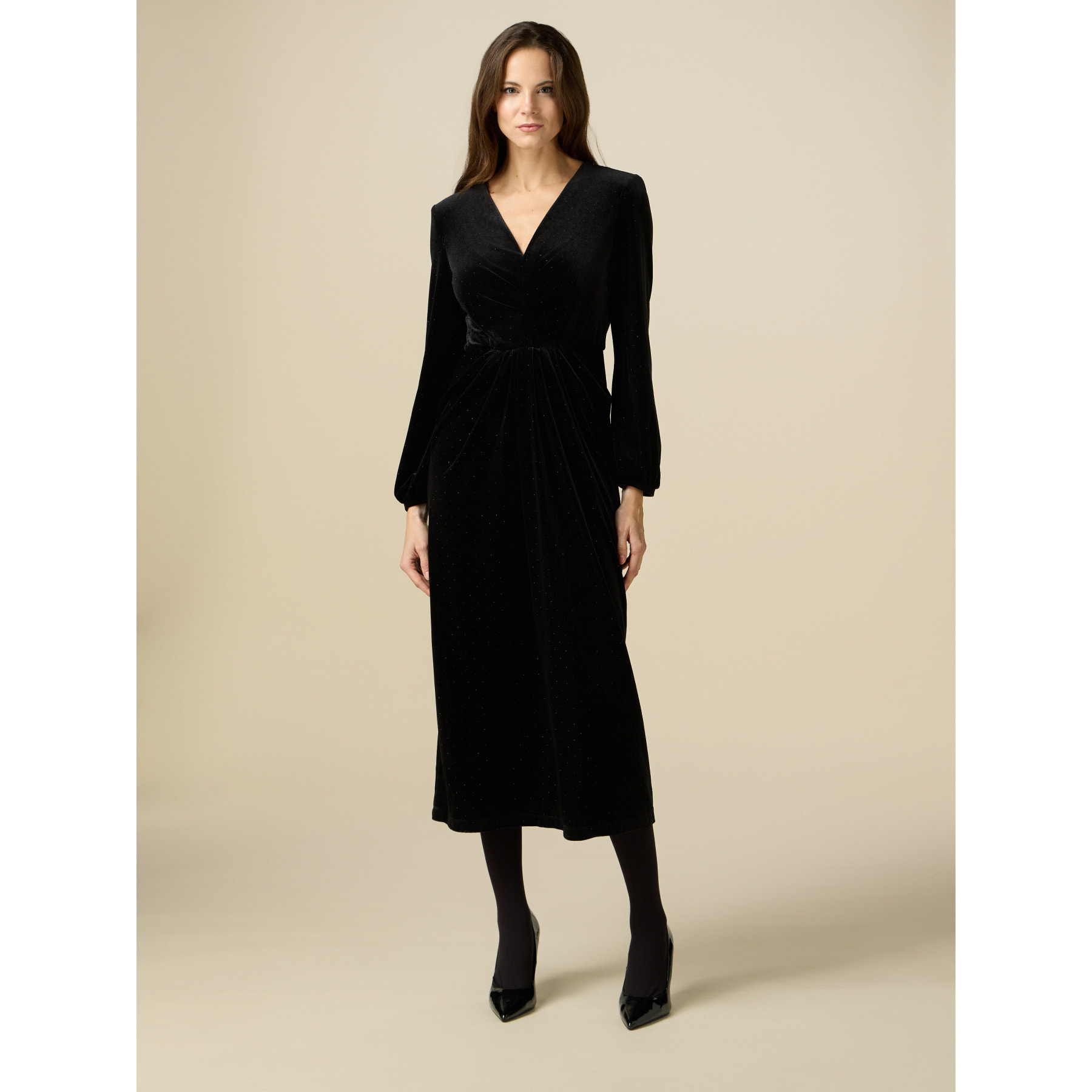 Oltre - Velvet dress with crystals - Negro