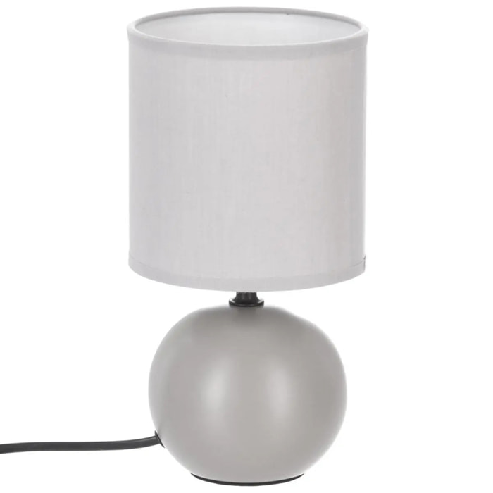 Lampe céramique "Timéo" gris souris mat H25cm