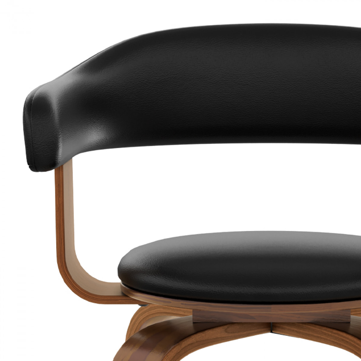 Chaise avec accoudoirs en cuir synthétique noir - Harold