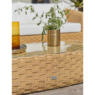 RAMATUELLE - Salon bas de jardin 5 places en aluminium et résine tressée