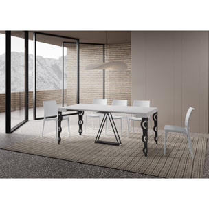 Consola extensible 90x40/196 cm Aceres Small fresno blanco estructura antracita