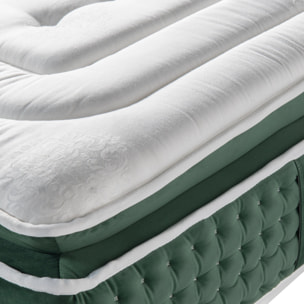 Ensemble matelas Jade & lit coffre Aneto | Mémoire de forme et ressorts ensachés | Grande capacité de stockage | tissu Chenille | Beige