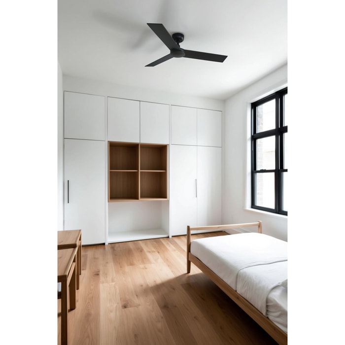 RUDDER S Ventilateur de plafond noir/noyer