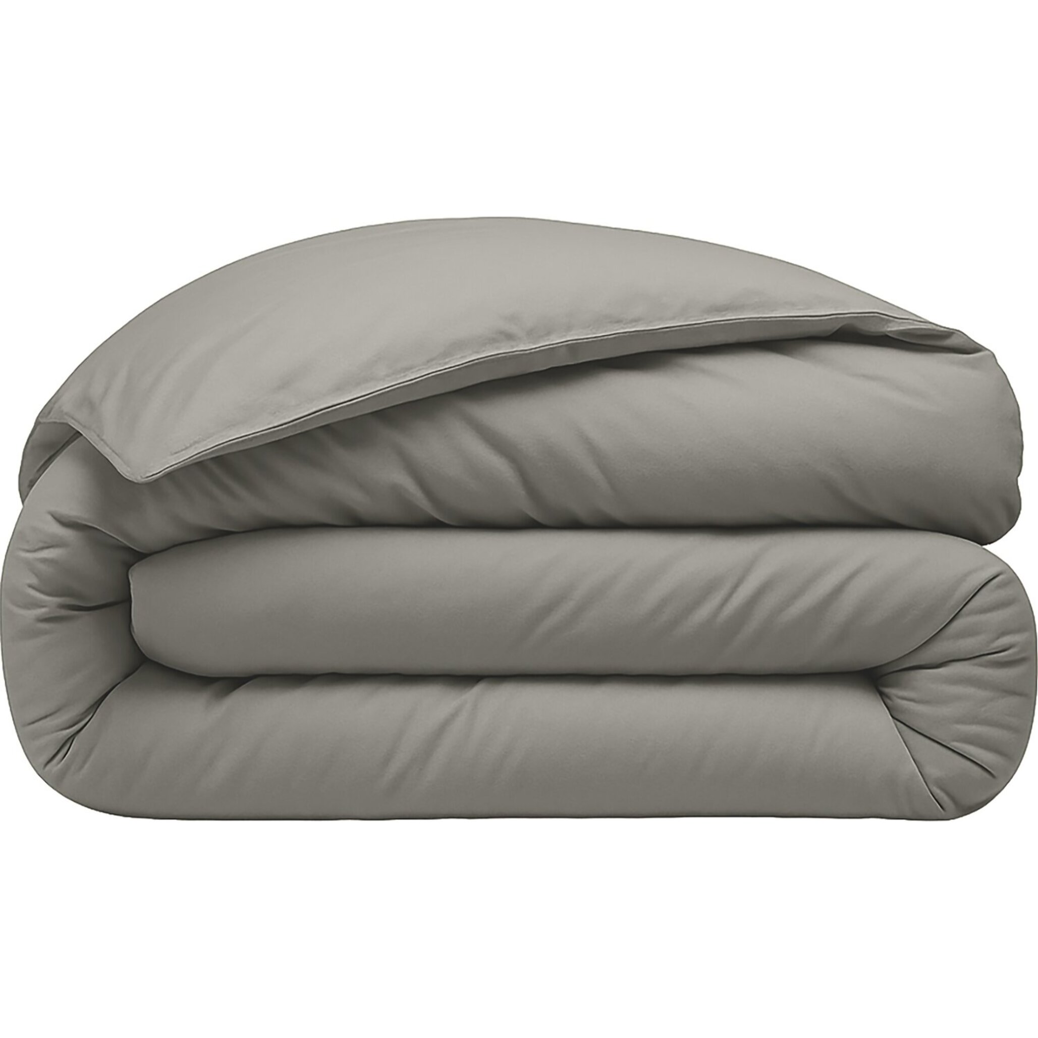 Housse de couette 100% percale de coton lavé gris perle