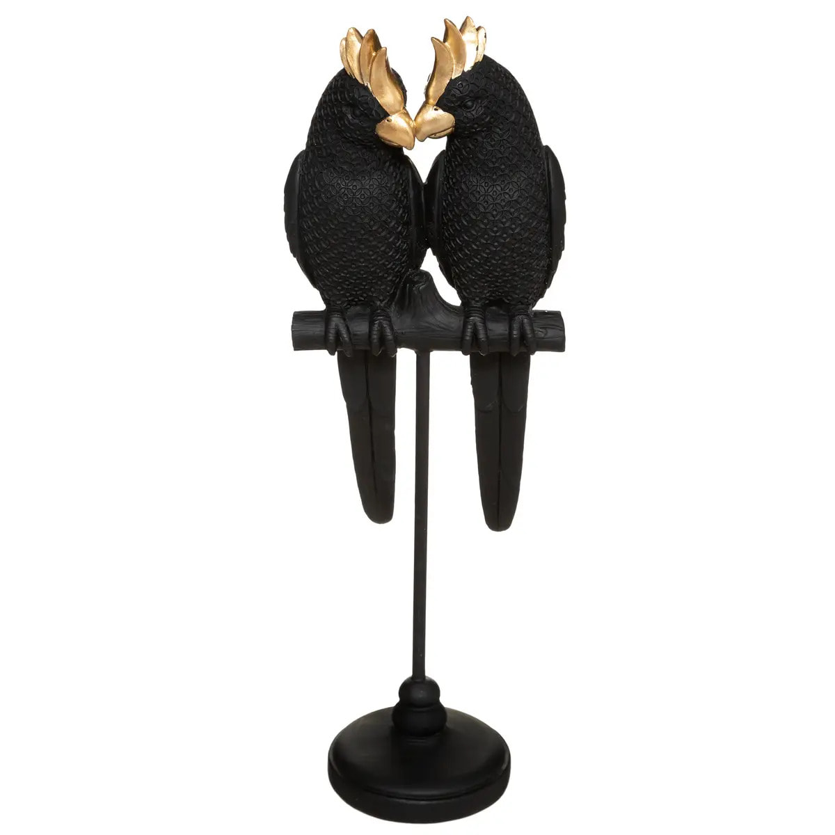 Statuette "Couple oiseaux" - noir - H35 cm