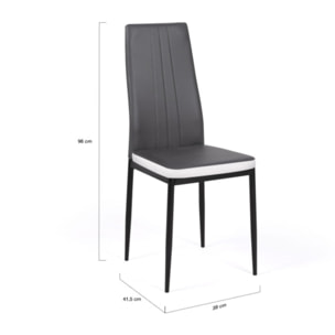 Chaises Jodie - Gris - blanc