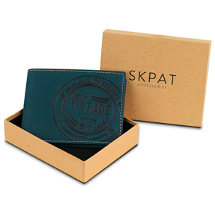 Cartera Hombre Piel Skpat Vintage Azul