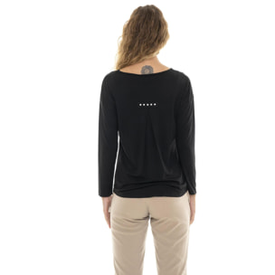 T-shirt da donna a manica lunga con spacco sul retro "Pearl"