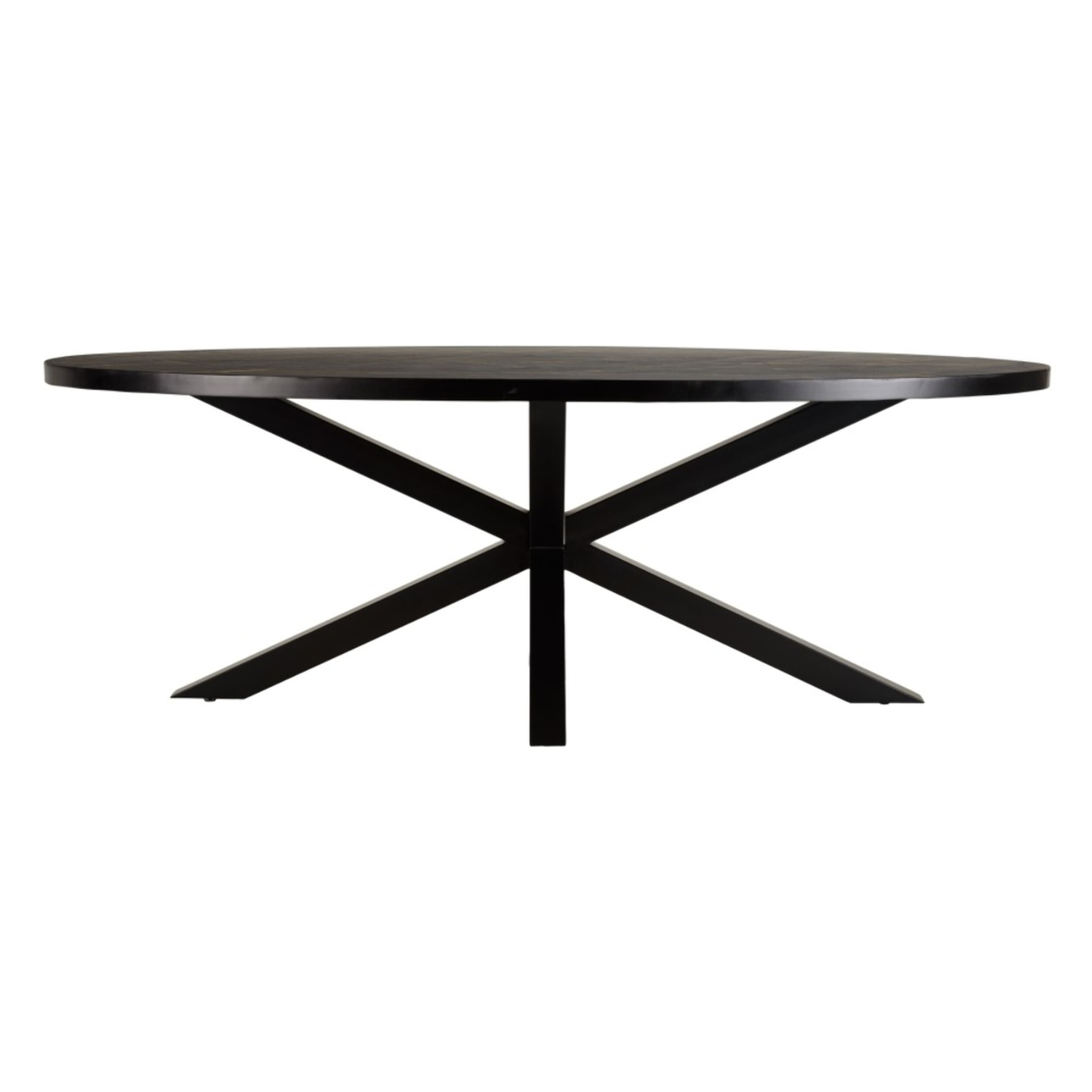 BASILE - Table à manger 220x110cm effet pierre motifs dorés