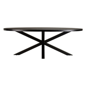 BASILE - Table à manger 220x110cm effet pierre motifs dorés