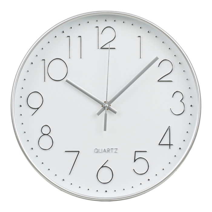 Orologio da parete Lalibela argento con movimento silenzioso ø30 cm