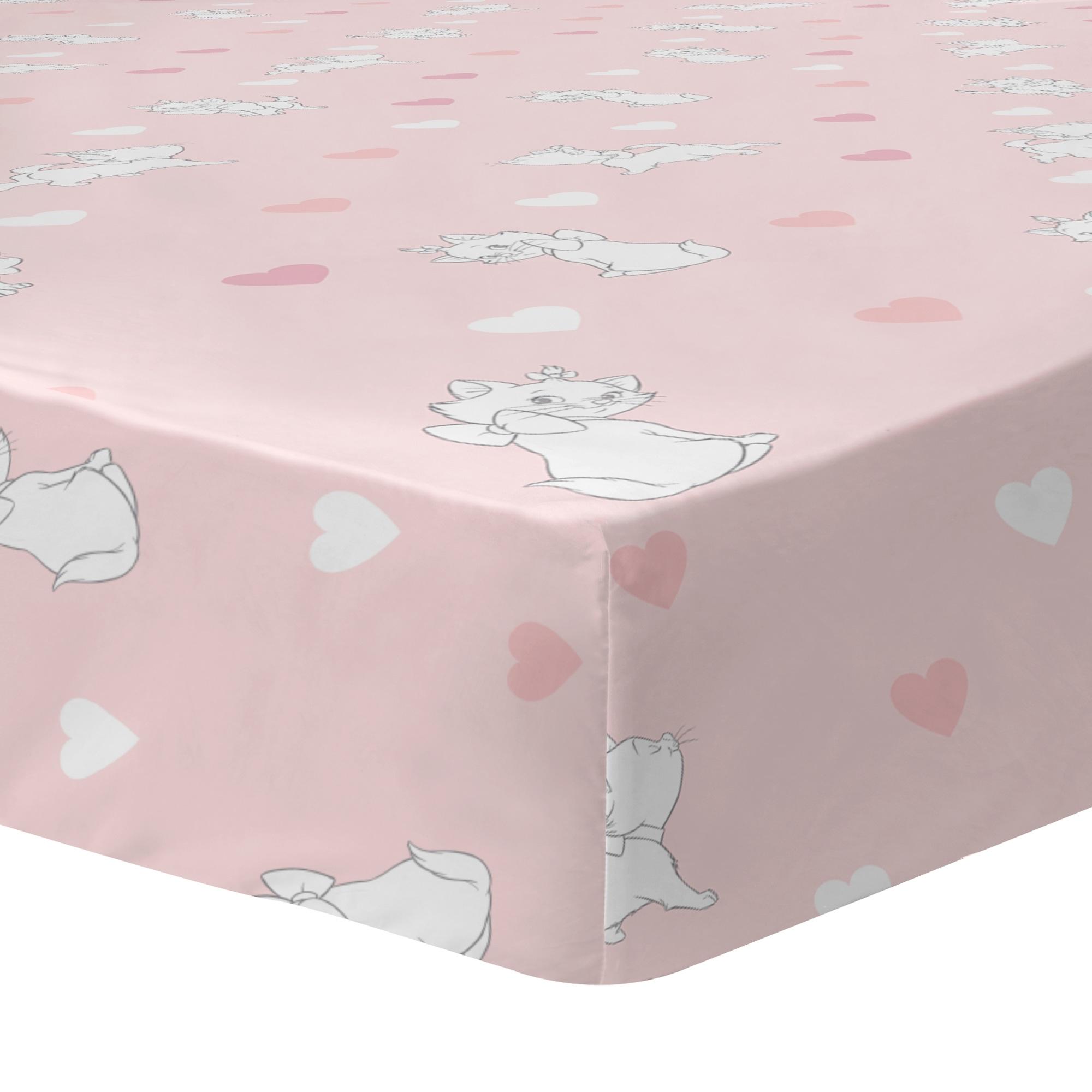 Drap-housse imprimé 100% coton, DISNEY HOME LES ARISTOCHATS LOVE