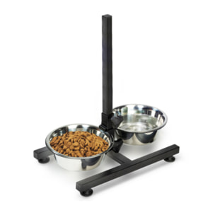 Double gamelle pour chien hauteur ajustable