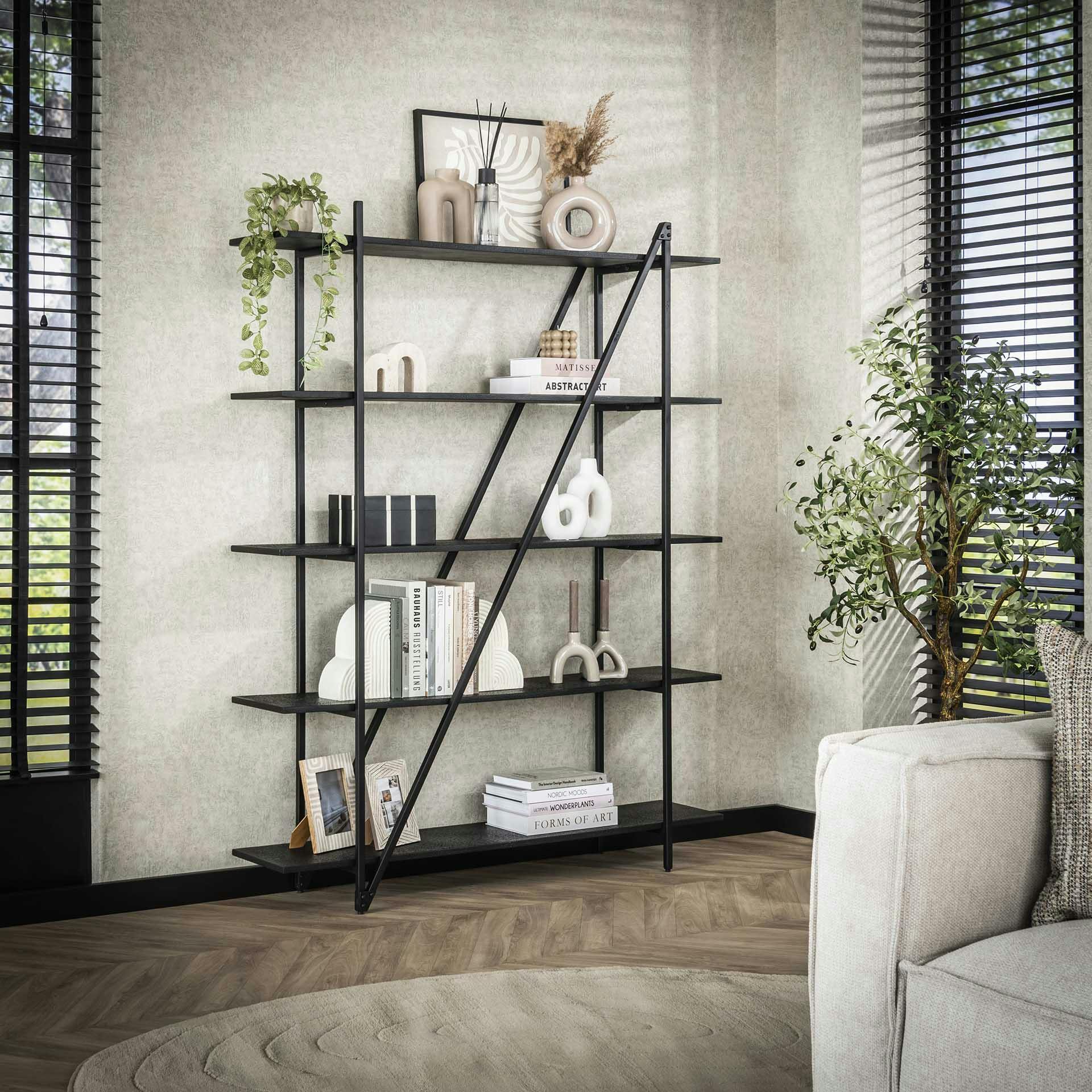 Etagère de salon moderne 5 plateaux RALF