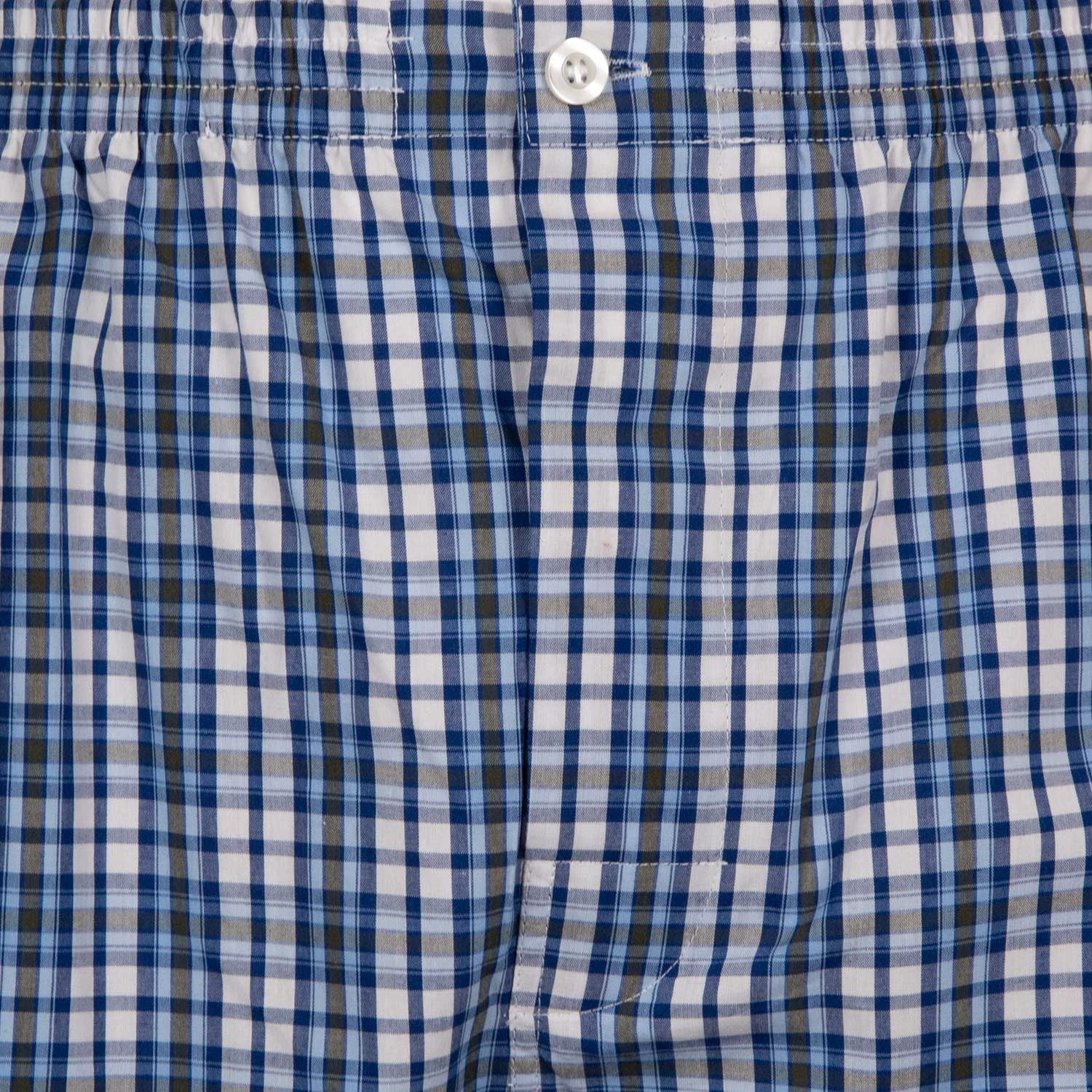 PIGIAMA GRINO cotone quadretto bianco. blu. blu scuro