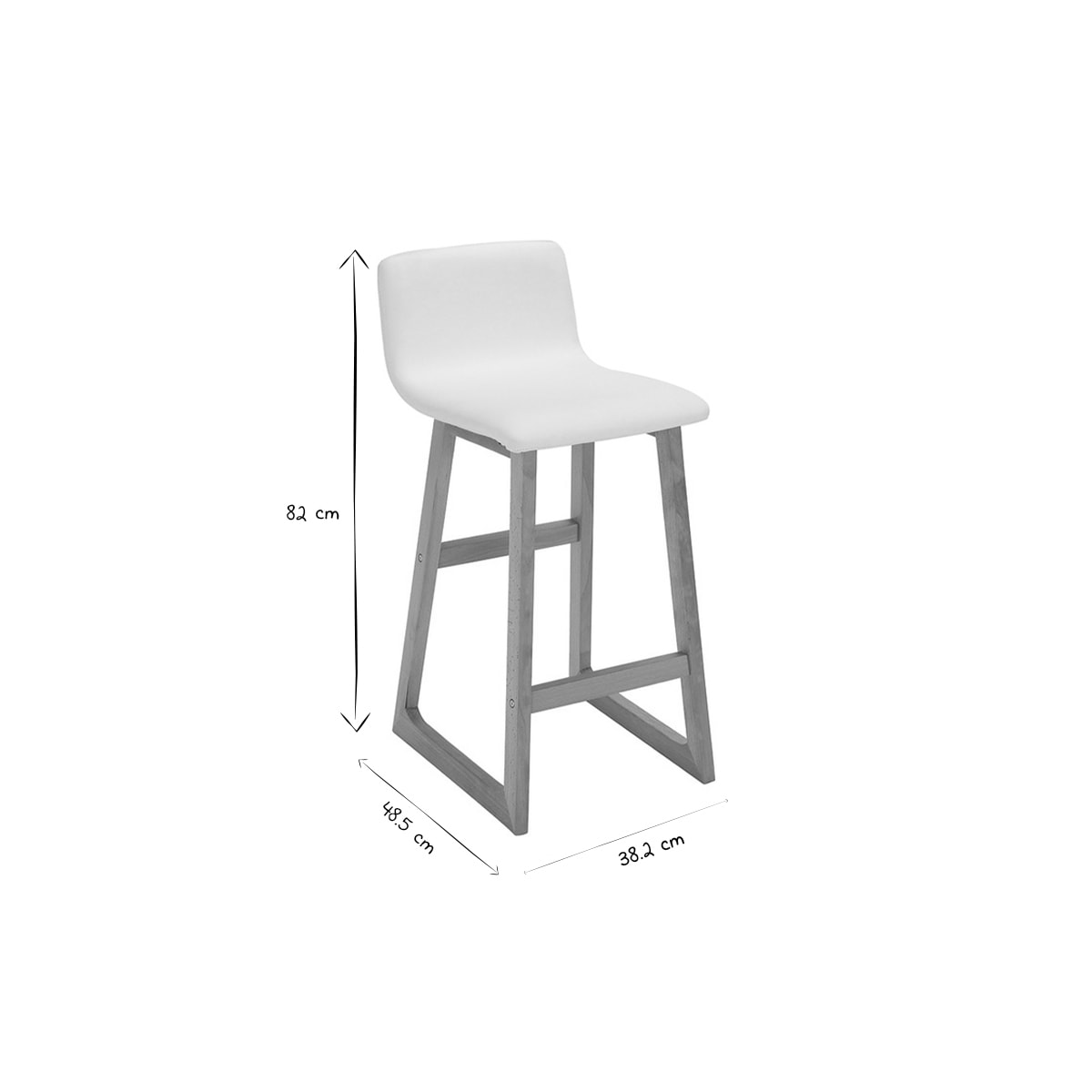 Tabouret de bar bois clair et PU noir 65cm lot de 2 OSAKA