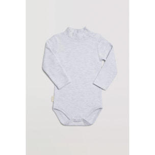 Body neonato basico a collo alto grigia