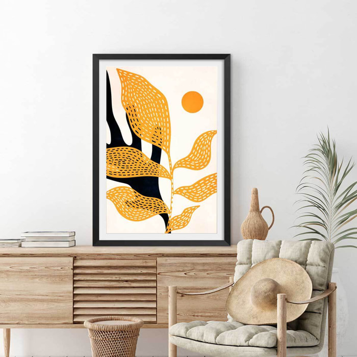 Affiche ""Le Jardin de Van Gogh"" Affiche + cadre en bois - Noir