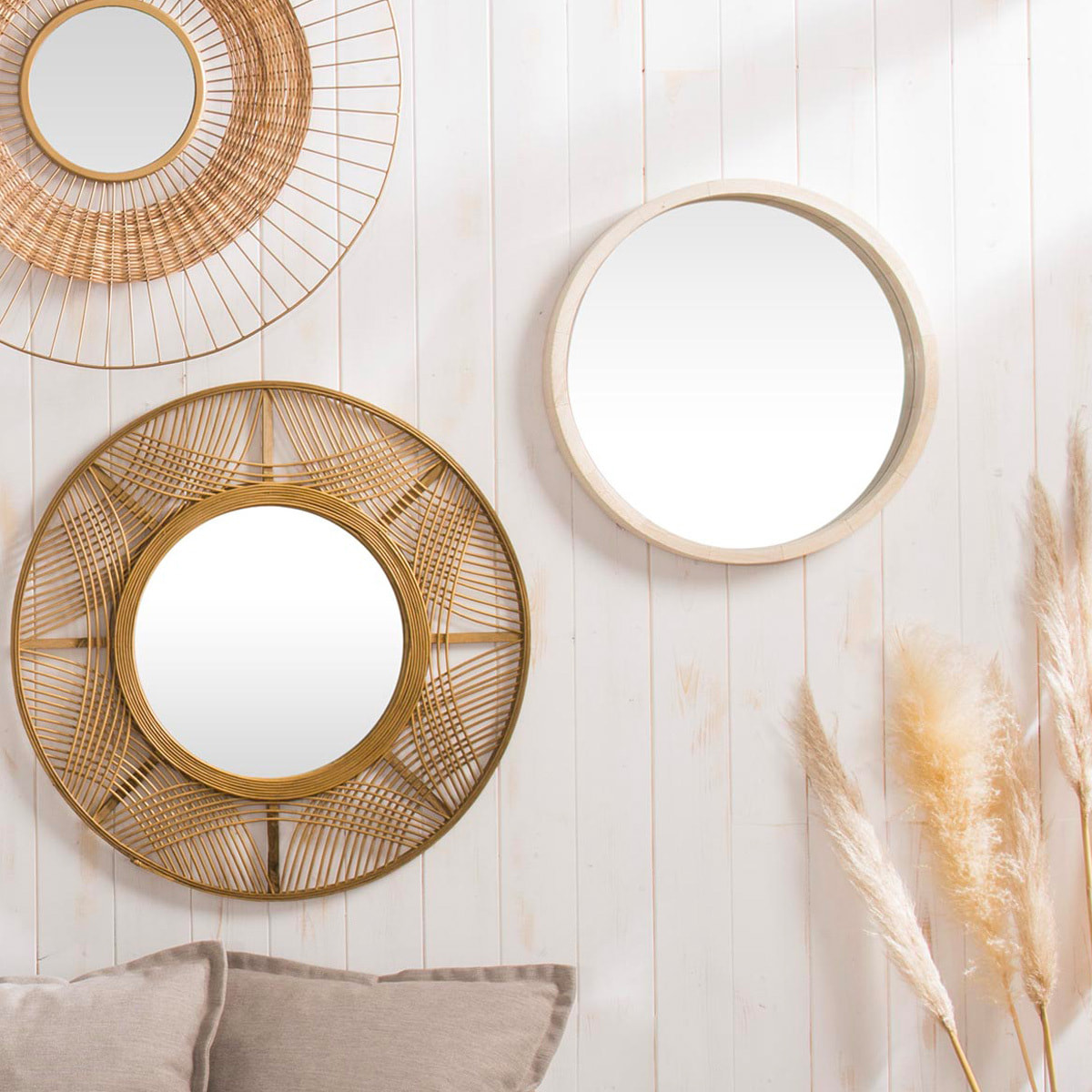 Miroir "Olav" en bois D50cm