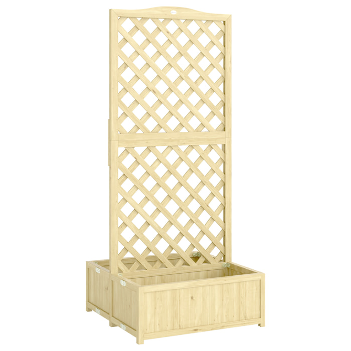 Jardinière double bac treillis haut 1,7m bois sapin pré-huilé