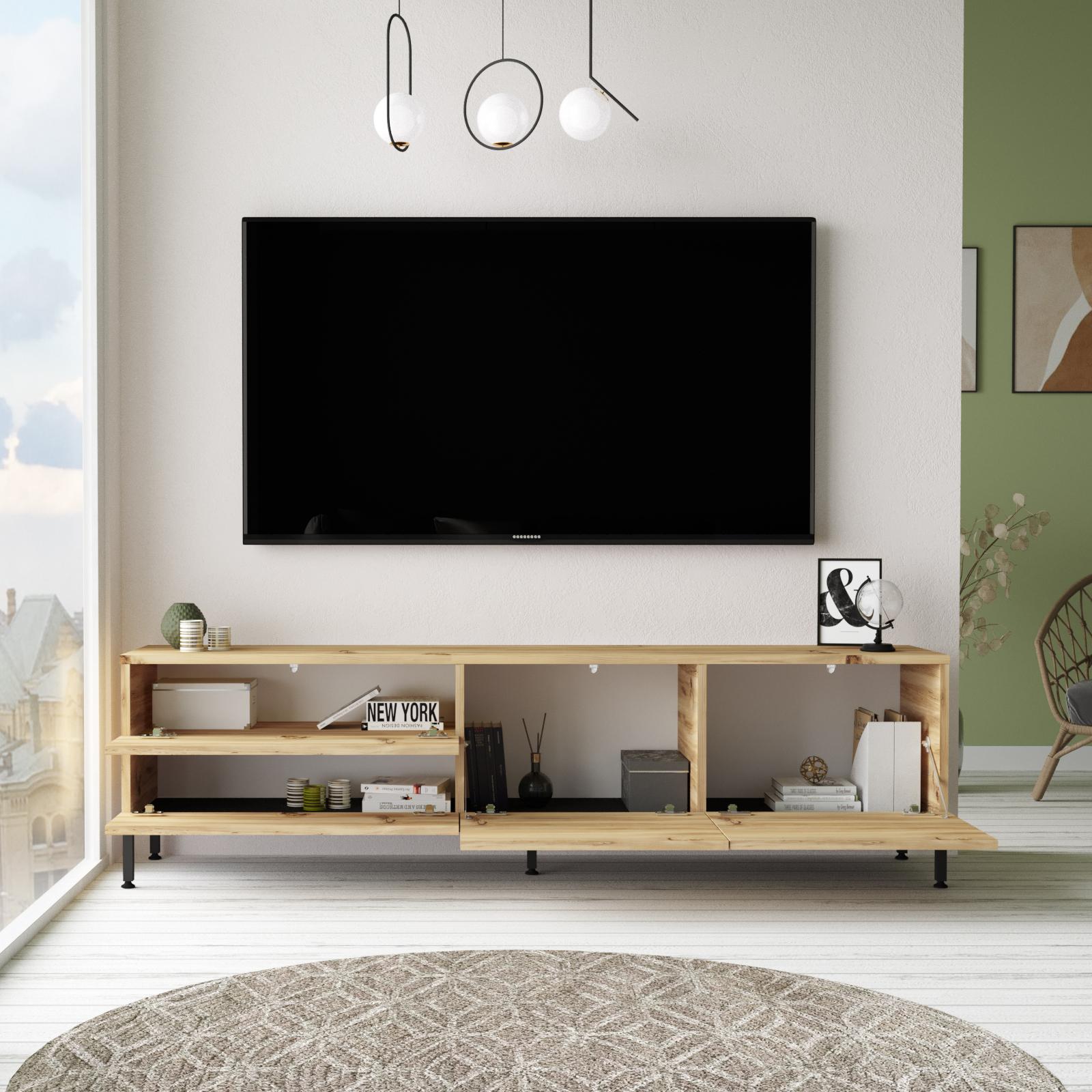 Mueble Luvio Tv 4 Puertas Patas De Metal