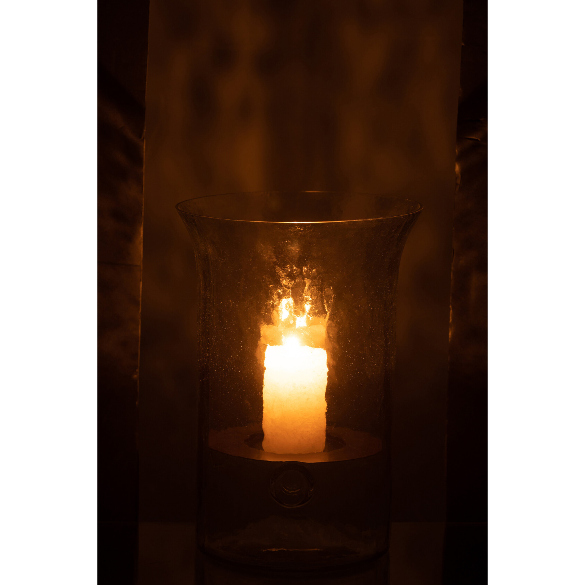 J-Line bougeoir Plat - verre - transparant - small