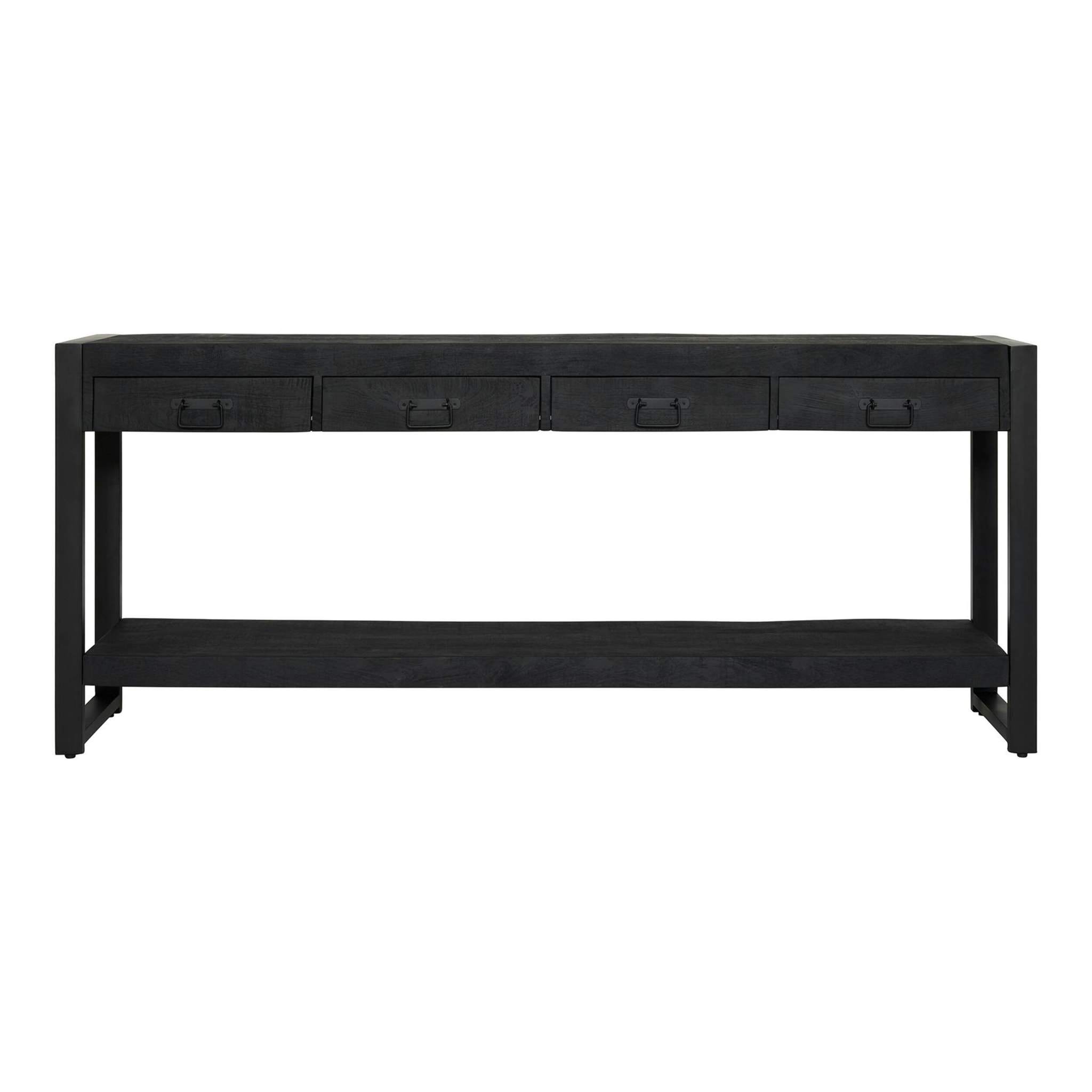 Console XXL bois noir 4 tiroirs MILORA