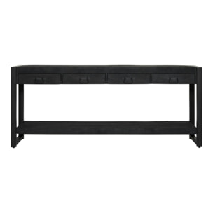 Console XXL bois noir 4 tiroirs MILORA