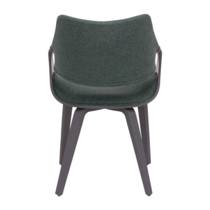 Austria - Poltroncina Sedia Imbottita 51x82x43 cm in legno Plywood e Tessuto Verde Salvia