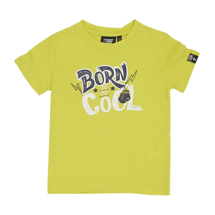 Camiseta infantil básica de manga corta con estampado 'Born Cool'