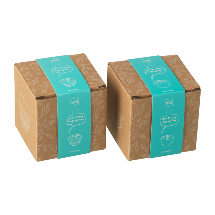 J-Line tasse - métal - bleu clair - 2 boîtes de 2 pcs