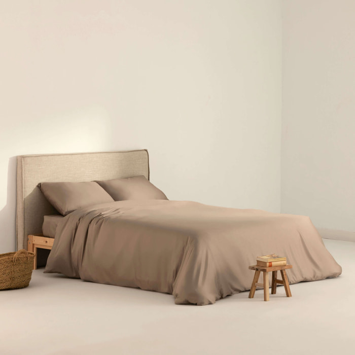 Housse de couette en satin 157 fils Greige