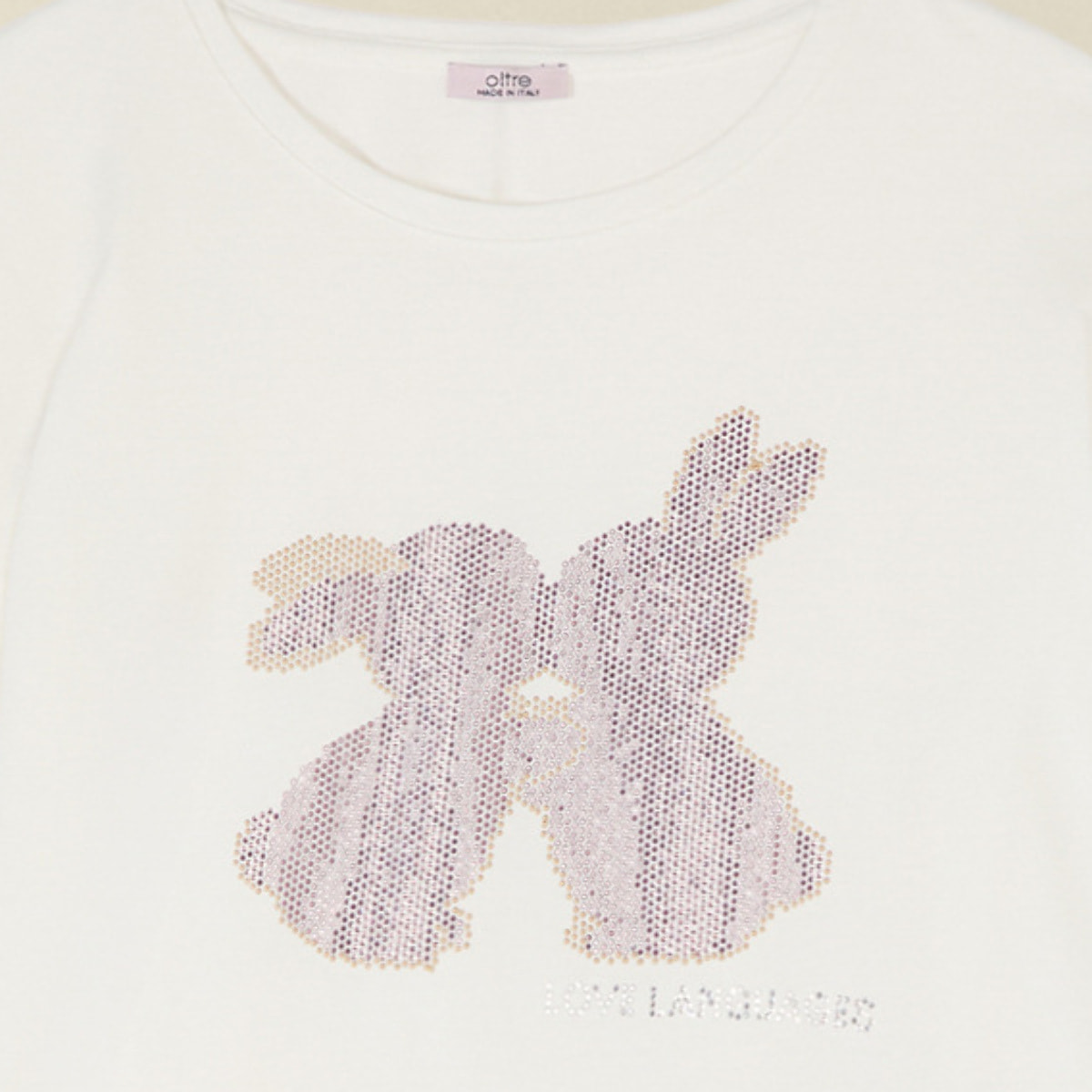 Oltre - T-shirt in jersey con applicazioni - Bianco